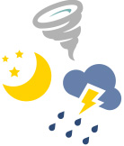 夜間や悪天候でも電気が使える!
